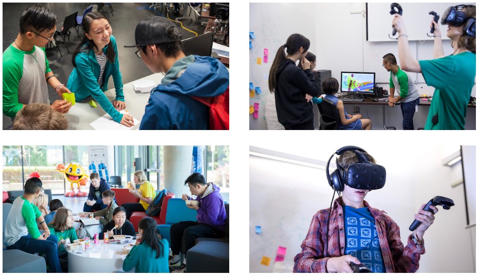 A grid of students learning at the UBC Summer Camp