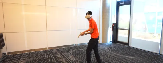 Man wearing VR headset