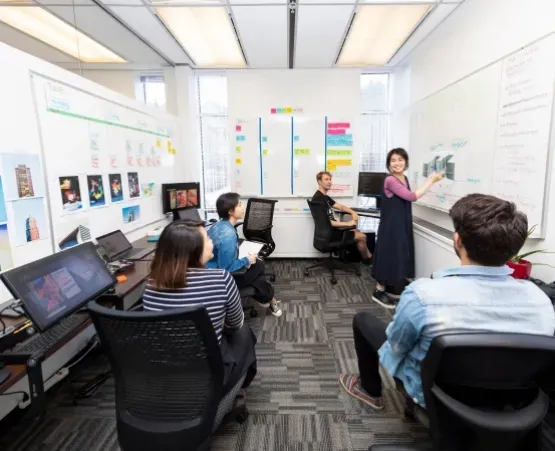 Students working in Project Room